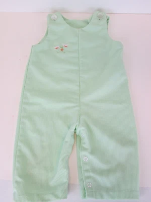 Vintage By Thomas Polyester Overalls Mint Green Baby Clothes 12M - Image 1 of 4