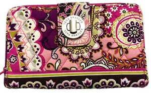 Cartera sin asas Vera Bradley pirueta rosa cierre giratorio cremallera alrededor retirada 8 X 5 pulgadas - Imagen 1 de 8