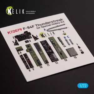 1/72 ResKit K72079 F-84F Thunderstreak Interior 3D Decals for Special Hobby Kit - Bild 1 von 8