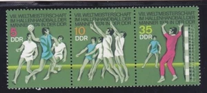 Germany DDR 1530a MNH 1974 8th World Fieldball Championships Strip of 3 VF - Picture 1 of 1