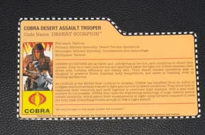 GI Joe Club FSS 2.0 2014 Exclusive Desert Scorpion File Card ONLY Rare - Picture 1 of 1