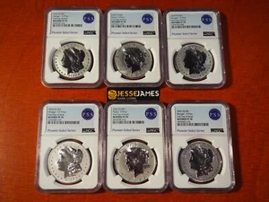 2022 $1 FIJI REVERSE PROOF SILVER MORGAN & PEACE NGC PF70 FDI 6 COIN SET - Picture 1 of 14