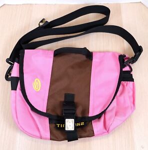 TIMBUK2 CLICK Messenger Bag Pink Rose Brown Adjustable Strap 12” Wide Crossbody