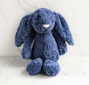 Jellycat London Bashful Bunny marineblau Medium 12 Zoll Plüsch im Ruhestand - Bild 1 von 8