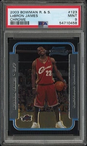 2003 Bowman Chrome Rookies & Stars #123 Lebron James Rookie Card RC PSA 9 - Picture 1 of 2