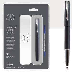 Parker Frontier Matte Black RollerBall Chrome Trim (Pack Of 3) - Picture 1 of 3