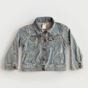 Carter’s Denim Blue Jean Jacket Button Closure Heart on Collar Toddler Girl 3T - Picture 1 of 16