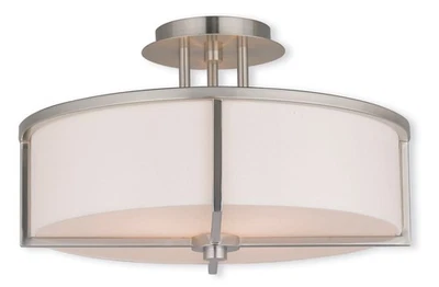 Livex Lighting 51074-91 Wesley Semi-Flush Mount Brushed Nickel - Image 1 of 4