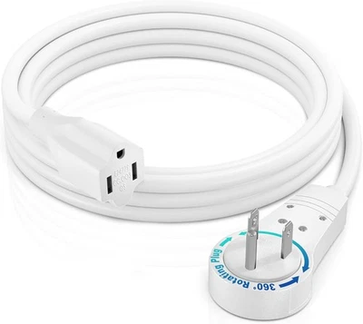 Cable 14Awg 360° Rotating Flat Plug Extension Cord/Wire, 3 Prong Grounded Wire - Image 1 of 4