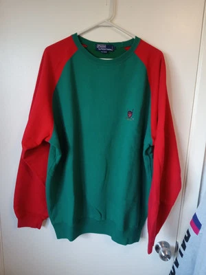 Vintage Polo Ralph Lauren Polo Crest Logo Crewneck Sweatshirt Sweater Size L  - Imagem 1 de 4