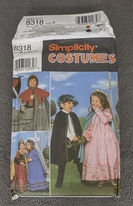 Simplicity Renaissance Child's Costume Pattern #8318 - Size A: 3,4,5,6,7,8-UNCUT - Picture 1 of 2