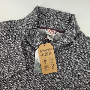 Avalanche Speckled Fleece Sweater Size L Cowl Neck Turtleneck Pullover Gray NWT - Picture 1 of 9