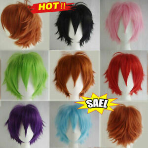 Women Men New Fashion Cosplay Short Full Wig Heat Resistant Party Uxym A FAST