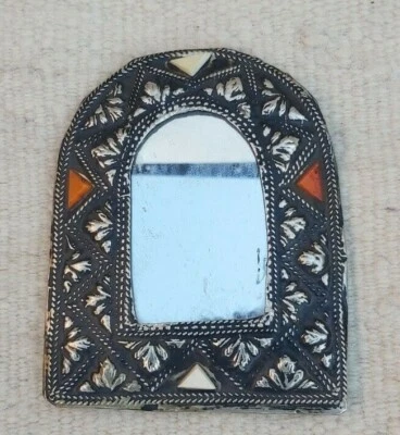 Espejo marroquí, artesanía vintage hecha a mano, decoración boho, espejo de pared, espejo decorativo  Foto 1 de 4