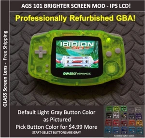 Nintendo Game Boy Advance System AGS101 Backlit Mod - Glas Display - NEONGRÜN - Bild 1 von 2