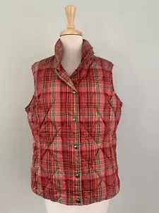 Lands' End Daunenweste Damen Größe M rot+rosa kariert - Bild 1 von 8