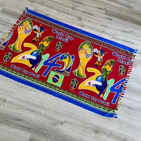 FIFA World Cup Brazil 2014 Soccer Tapestry Scarf Wall Art Jumbo Vibrant 64x40 Cover