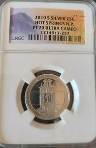 2010-S 25c Silver Hot Spring NP Quarter NGC PF70 Ultra Cameo - Picture 1 of 1