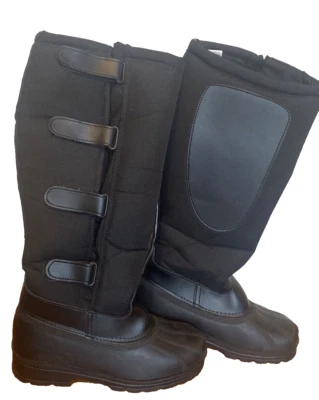 Dafna Riding Boot Style Insulated Waterproof Tall Rubber  Black Sz. 40 Pre-Owned - Image 1 of 4