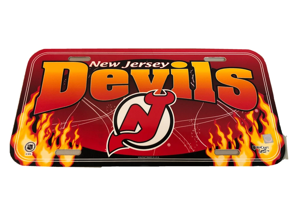 New Jersey Devils Wincraft Sports matrícula NHL rojo negro llamas Foto 1 de 1