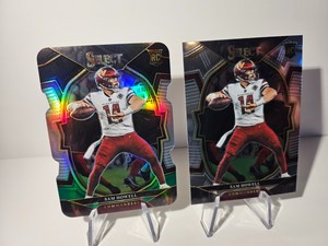2022 Panini Select Sam Howell Black/Green Prizm Die Cut and Base Rookie RC #76