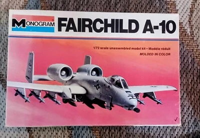 Vintage Monogram Fairchild A-10 Warthog Model Kit 5405 1/72 complete OB - Image 1 of 2