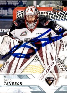 David Tendeck Signed Autographed 18/19 Upper Deck CHL card #153 Arizona Coyotes