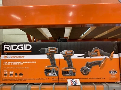 RIDGID CANADA 18V SubCompact Brushless Cordless 4-Tool Kit - Image 1 of 4