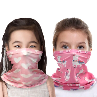 Unisex Kid Face Mask Washable Reusable Tube Neck Gaiter Dot Unicorn Llama & More - Image 1 of 3