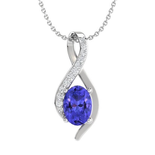 VETEMENTS tanzanite pandant argento sterling ovali tanzanite pietra preziosa qualità AAA