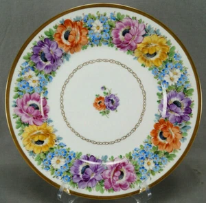 Franziska Hirsch Dresden Hand Painted Floral & Gold 10 3/4 Inch Dinner Plate E - Picture 1 of 10