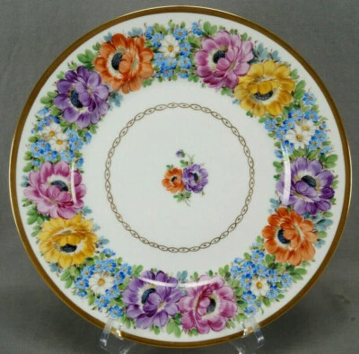 Franziska Hirsch Dresden Hand Painted Floral & Gold 10 3/4  Inch Dinner Plate E - Image 1 of 4