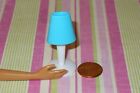 Barbie Doll Dream House Accessory ~ White & Blue Small Side Table Bedroom Lamp
