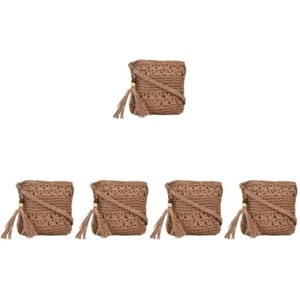 5 Count Messenger Bag Women's Miss Tassel Hand-woven Crossbody Handmade Purse - Picture 1 of 12