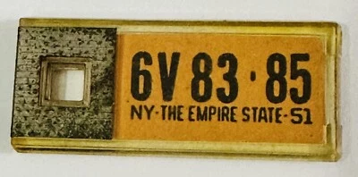 1951 New York 6V 83-85  NY Disabled American Veteran License Plate Keychain Tags - Image 1 of 2
