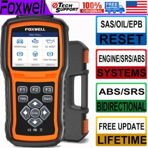 FOXWELL OBD2 Check Engine ABS SRS Car Diagnostic Scanner SAS EPB OIL Resets Tool - Foto 1 di 17