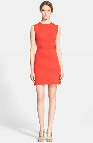 Tory Burch 144168 Vestito Donna Girocollo Body Con Rosso Tg XL