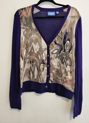 Suéter Simply Vera Vera Wang Artístico Transparente Púrpura Talla XL Foto 1 de 4