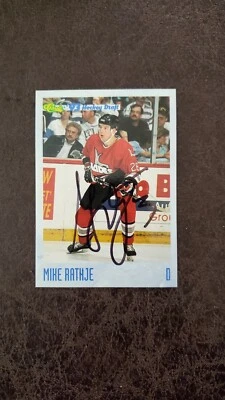 1993-94 Classic rookie Mike Rathje #145 - San Jose Sharks - Autographed! - Image 1 of 2