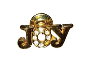 Vintage 1" inch Joy Gold Tone Pin Brooch Good Condition Clean Missing A Gem NOTE - Picture 1 of 3