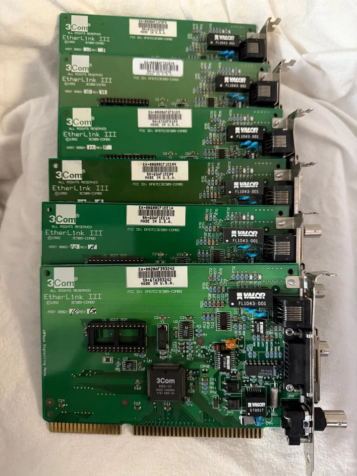 Controlador de interface de rede (NIC) ISA16 3C509-Combo 3Com 10Mb Etherlink III - Imagem 1 de 1
