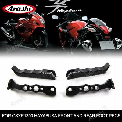 Front & Rear Footrest Foot Pegs Pedal For Suzuki Hayabusa 2008-2020 GSX1300R - Image 1 of 4