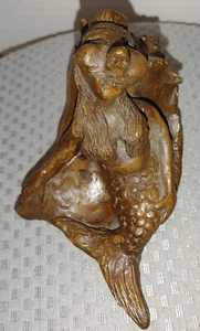 "Mermaid on Shell" Carved Whimsical Woodcrest Creations, Morehead City, NC - Picture 1 of 8