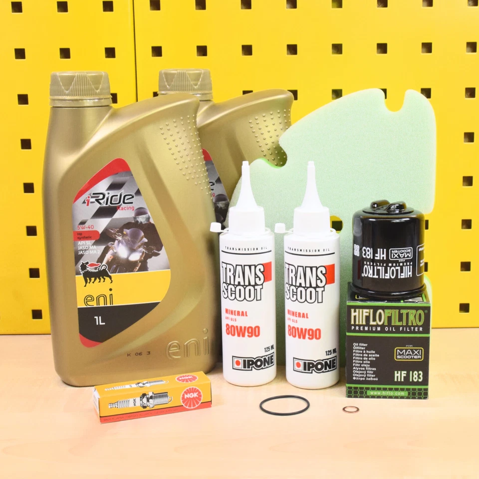 Filtro olio Piaggio MP3 Vespa GTS 125 300 olio candela filtro aria eni i-Ride 5W40 - Immagine 1 di 1