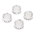 4pcs Speed  Tone Control Knobs for Electric Guitar Parts White H3L7