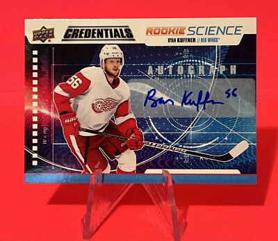 2019-20 Upper Deck Credentials Ryan Kuffner Rookie Science Auto Red Wings - Image 1 of 2