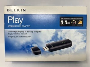Belkin F7D4101 Play Wireless High-Performance Dual-Band LED USB Adapter - Picture 1 of 8