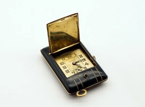 Art Deco - Taschenuhr - Emaille - Frankreich um 1925 - 1935 - Uhrwerk Schweiz - Bild 1 von 9