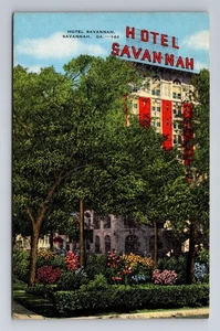 Savannah GA-Georgia, Hotel Savannah, Werbung, Vintage Souvenir Postkarte - Bild 1 von 2