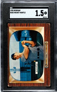1955 Bowman Mickey Mantle #202 SGC 1.5 Vintage Baseball Yankees HOF - Picture 1 of 2